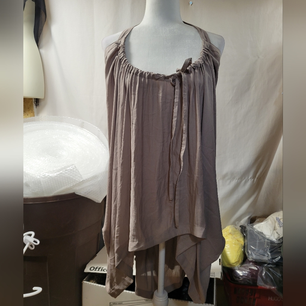 Free People Hi-Low Halter Top Open Back Size XS Blush Boho‎ Flowy - Picture 3 of 6